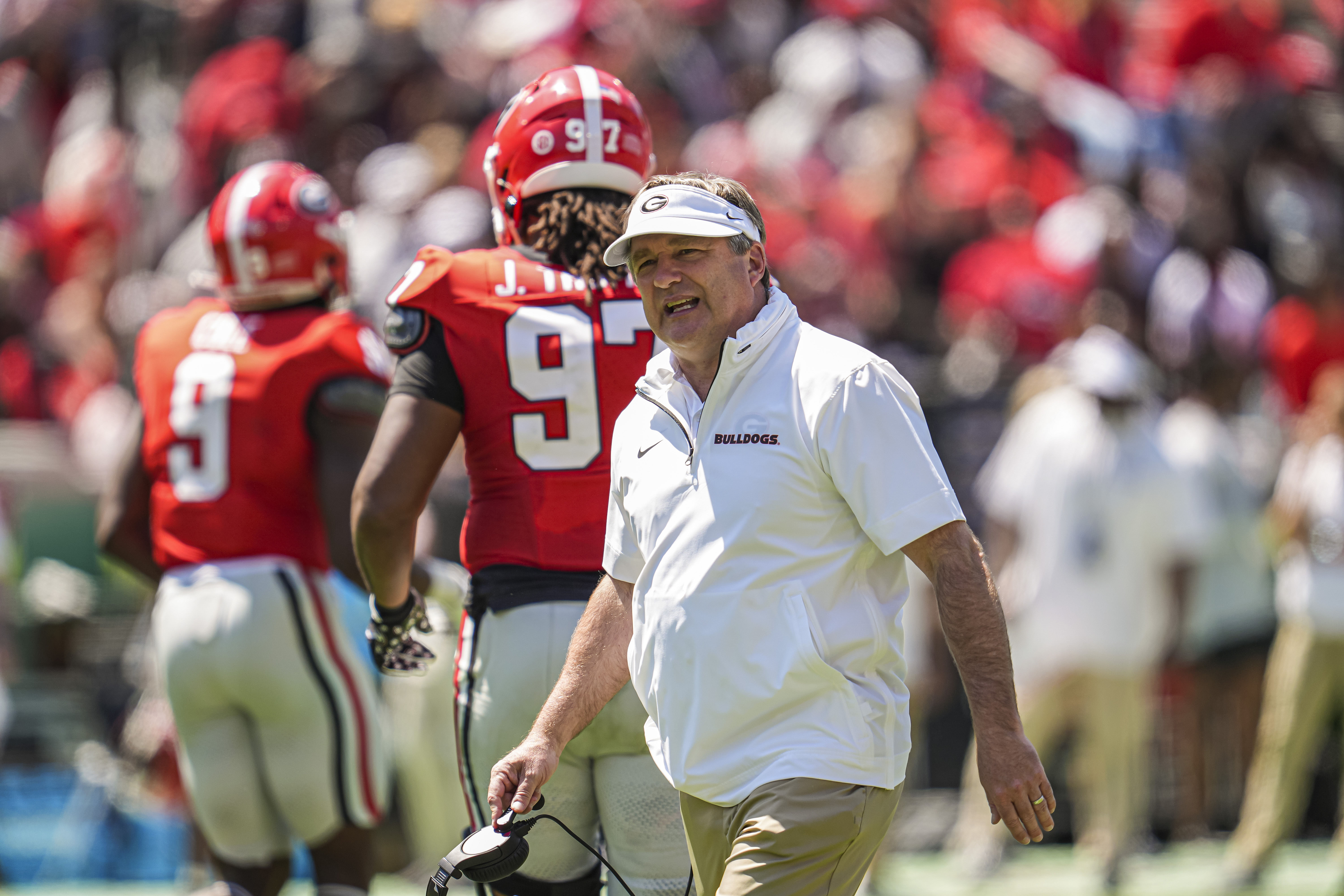 Kirby Smart shown during the Georgia Spring game - Source: Imagn